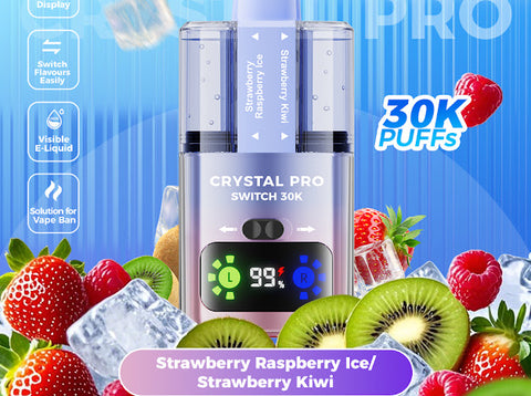 Crystal Pro Max 30k Pre-filled Pod Kit - Strawberry Raspberry Ice / Strawberry Kiwi