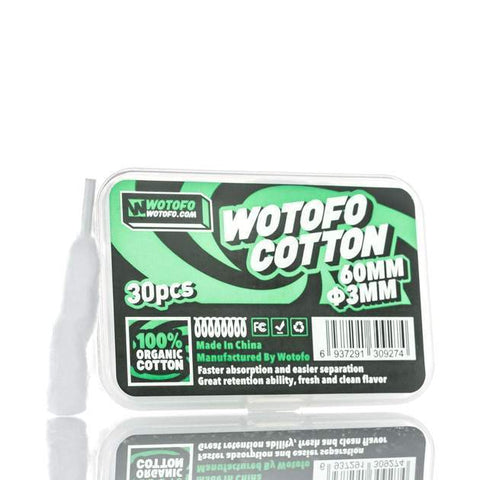 Wotofo Agleted Organic Cotton - 3mm   *PACK OF 30*