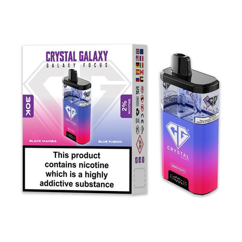 Crystal Galaxy Focus 30k 30,000 Puffs - Black Mamba | Blue Fusion