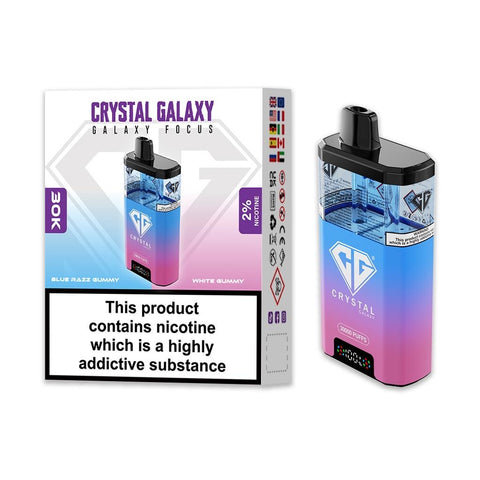 Crystal Galaxy Focus 30k 30,000 Puffs - Blue Razz Gummy | White Gummy