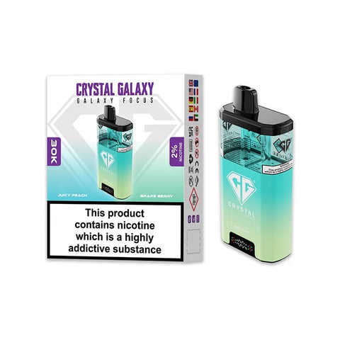 Crystal Galaxy Focus 30k 30,000 Puffs - Juicy Peach | Grape Berry