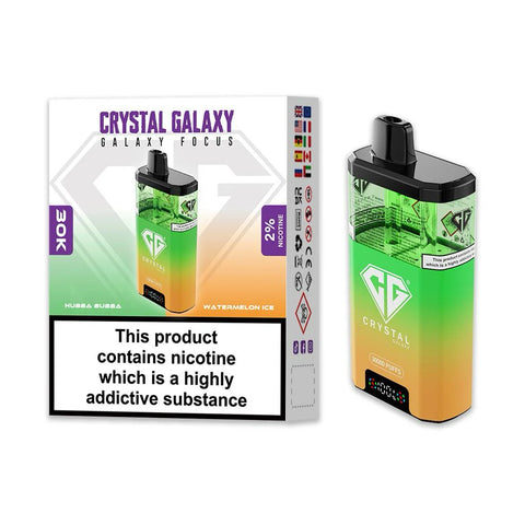 Crystal Galaxy Focus 30k 30,000 Puffs - Hubba Bubba | Watermelon Ice