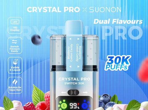Crystal Pro Max 30k Pre-filled Pod Kit - Blueberry Cotton Candy / Raspberry Cotton Candy