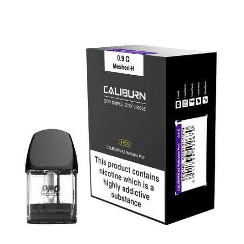 Uwell Caliburn A2 Replacement Pods 2ml 0.9ohm Mesh - Pack of 4
